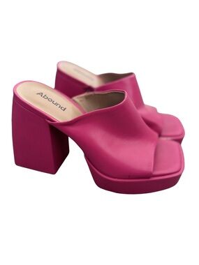 Hot Pink Block Platform Mules